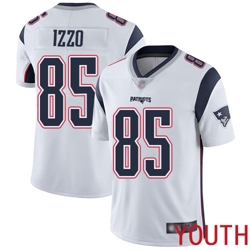 New England Patriots Football 85 Vapor Untouchable Limited White Youth Ryan Izzo Road NFL Jersey